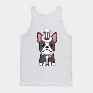 Funny french bulldog is wearing uncle sam hat Tank Top